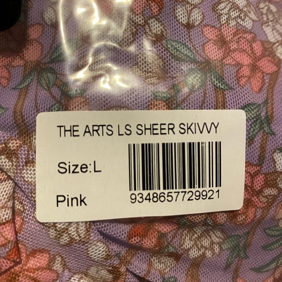 Blackmilk “MUCHA THE ARTS SHEER HIGH NECK LONG SLEEVE TOP” Size Large L NWT - Picture 12 of 16